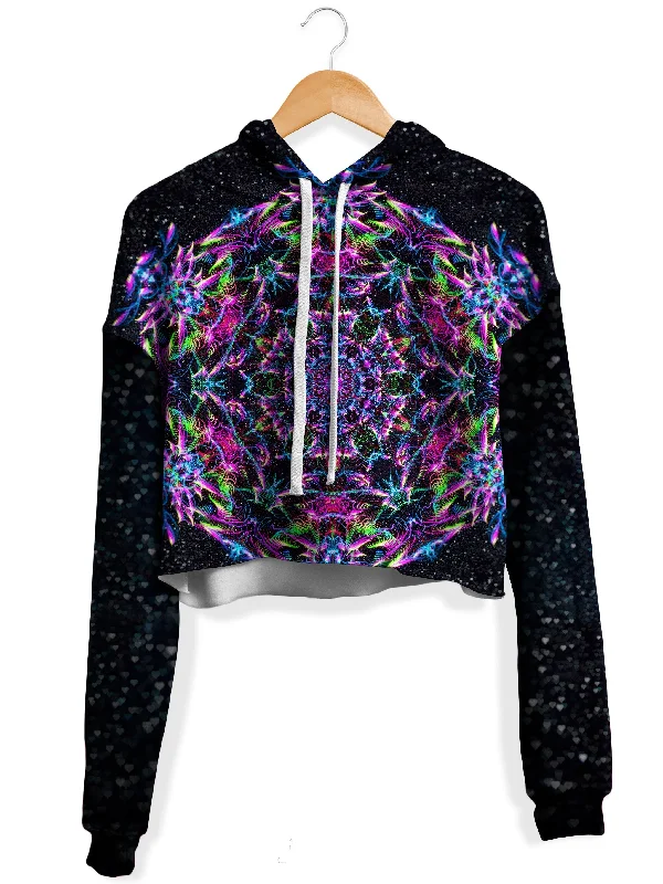 Women's color - block hoodie combining bold hues for a fashion - forward statementPurp Geometric Fleece Crop Hoodie Women's color - block hoodie combining bold hues for a fashion - forward statementPurp Geometric Fleece Crop Hoodie