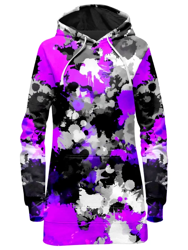 Women's hoodie with a kangaroo pocket and a pom - pom drawstring for added charmPurple Drip Hoodie Dress Women's hoodie with a kangaroo pocket and a pom - pom drawstring for added charmPurple Drip Hoodie Dress