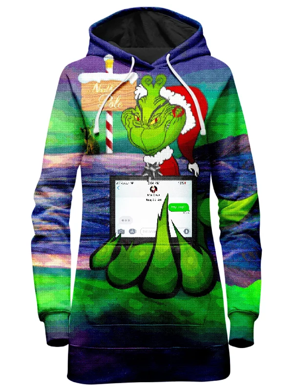 Women's sherpa - lined hoodie for extreme cold weather outdoor activitiesSavage Grinch Hoodie Dress