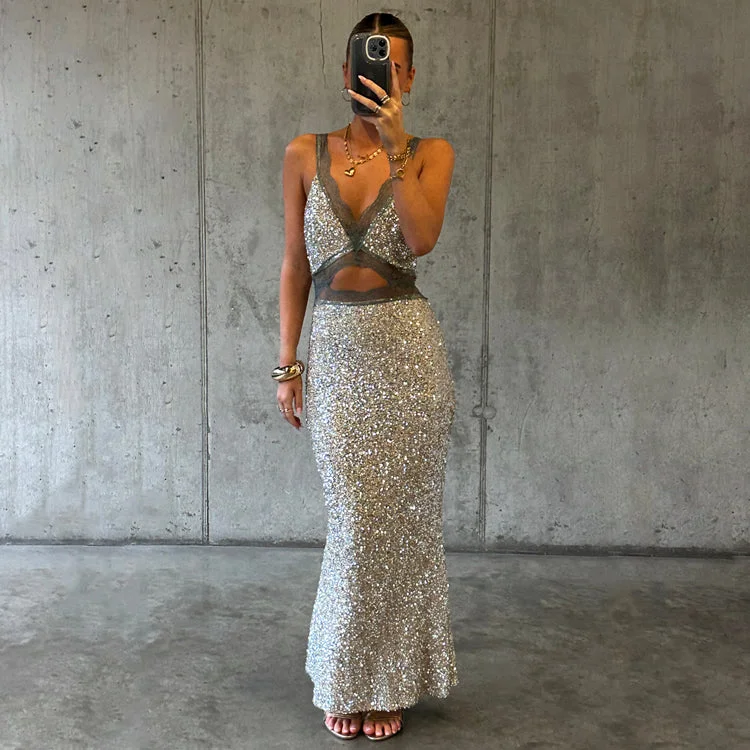 Strapless Women Dress with a Built - in Bra for Comfort and SupportSilver Sequin Mimi Dress Petite Strapless Women Dress with a Built - in Bra for Comfort and SupportSilver Sequin Mimi Dress Petite