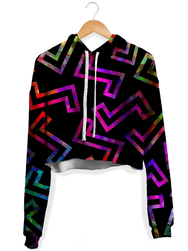 Women's sweatshirt with a mesh panel insert for breathability during workoutsSparkle Geometric Fleece Crop Hoodie Women's sweatshirt with a mesh panel insert for breathability during workoutsSparkle Geometric Fleece Crop Hoodie