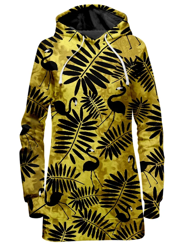 Women's mock - neck sweatshirt made of moisture - wicking material for fitness useTropical Black Flamingos Hoodie Dress Women's mock - neck sweatshirt made of moisture - wicking material for fitness useTropical Black Flamingos Hoodie Dress