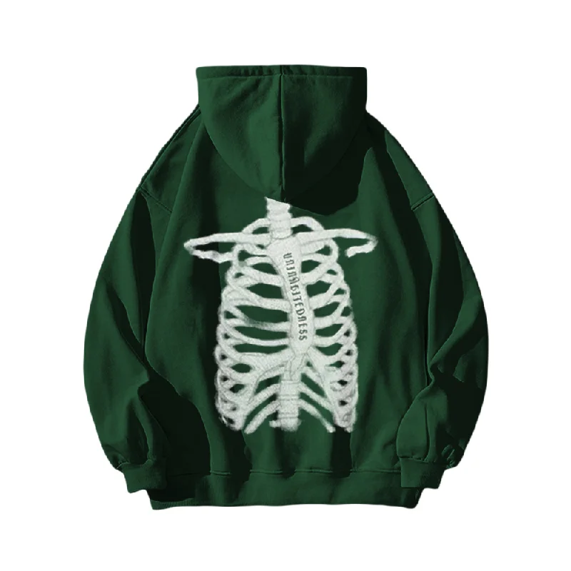 Women's cropped sweatshirt with a lace - trimmed hem for a romantic lookUrban Dark Skeleton Graphic Hoodie Women's cropped sweatshirt with a lace - trimmed hem for a romantic lookUrban Dark Skeleton Graphic Hoodie