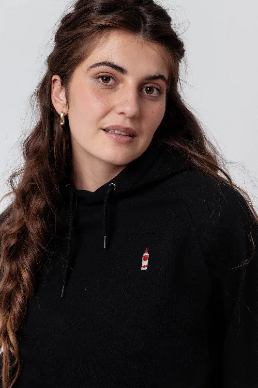 Women's zip - front sweatshirt with contrast stitching for a sporty aestheticVodka | Bestickter Bio-Baumwoll Frauen Hoodie