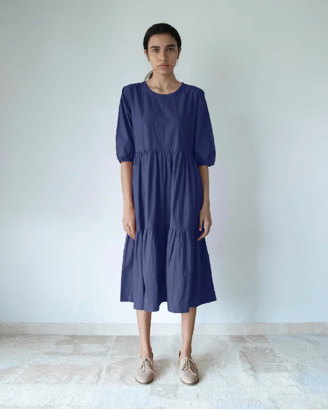 Mermaid - Style Women Dress with a Fitted Silhouette for Special Occasions Mermaid - Style Women Dress with a Fitted Silhouette for Special Occasions Indigo Three Tier Dress