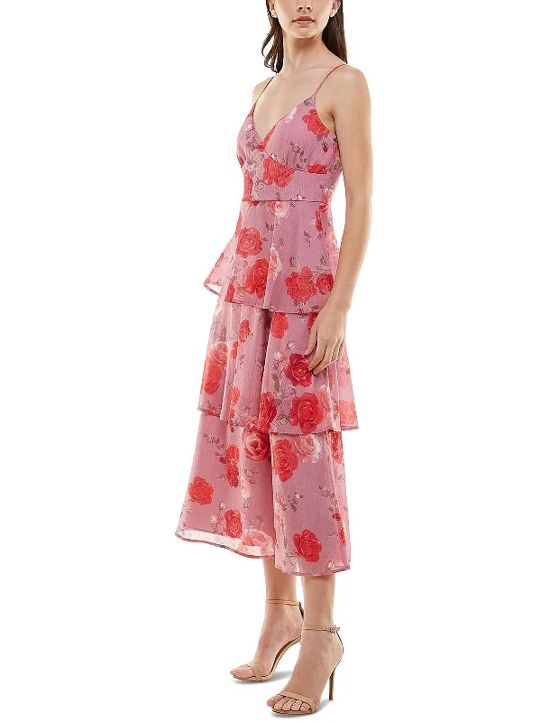 Empire Waist Women Dress to Accentuate the Bust and Conceal the Waist Empire Waist Women Dress to Accentuate the Bust and Conceal the Waist Juniors Womens Metallic Floral Midi Dress