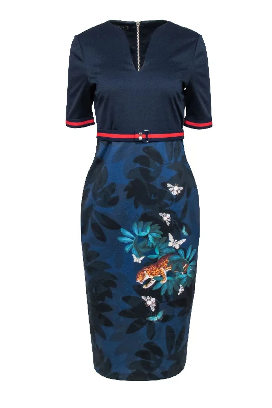 Sleeveless Women Dress in Bright Colors for Summer Parties Sleeveless Women Dress in Bright Colors for Summer Parties Ted Baker - Navy Sheath "Houdini" Dress w/ Floral & Leopard Design Sz 6 Sleeveless Women Dress in Bright Colors for Summer Parties Sleeveless Women Dress in Bright Colors for Summer Parties Ted Baker - Navy Sheath "Houdini" Dress w/ Floral & Leopard Design Sz 6