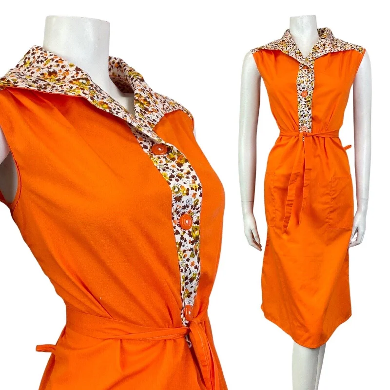 Shift Women Dress with a Simple and Classic Design for Everyday Wear Shift Women Dress with a Simple and Classic Design for Everyday Wear VINTAGE 60s 70s ORANGE YELLOW BROWN FLORAL LEAFY SLEEVELESS SHIRT DRESS 12 14