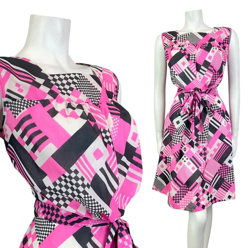 Sleeveless Women Dress in Bright Colors for Summer Parties Sleeveless Women Dress in Bright Colors for Summer Parties VINTAGE 60s 70s PINK BLACK WHITE GEOMETRIC CHECKERBOARD BELTED MOD DRESS 12 14 Sleeveless Women Dress in Bright Colors for Summer Parties Sleeveless Women Dress in Bright Colors for Summer Parties VINTAGE 60s 70s PINK BLACK WHITE GEOMETRIC CHECKERBOARD BELTED MOD DRESS 12 14