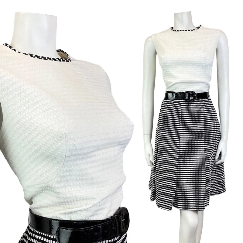 Sleeveless Women Dress in Bright Colors for Summer Parties Sleeveless Women Dress in Bright Colors for Summer Parties VINTAGE 60s 70s WHITE BLACK CHECKERBOARD BELTED MOD SLEEVELESS DRESS 12