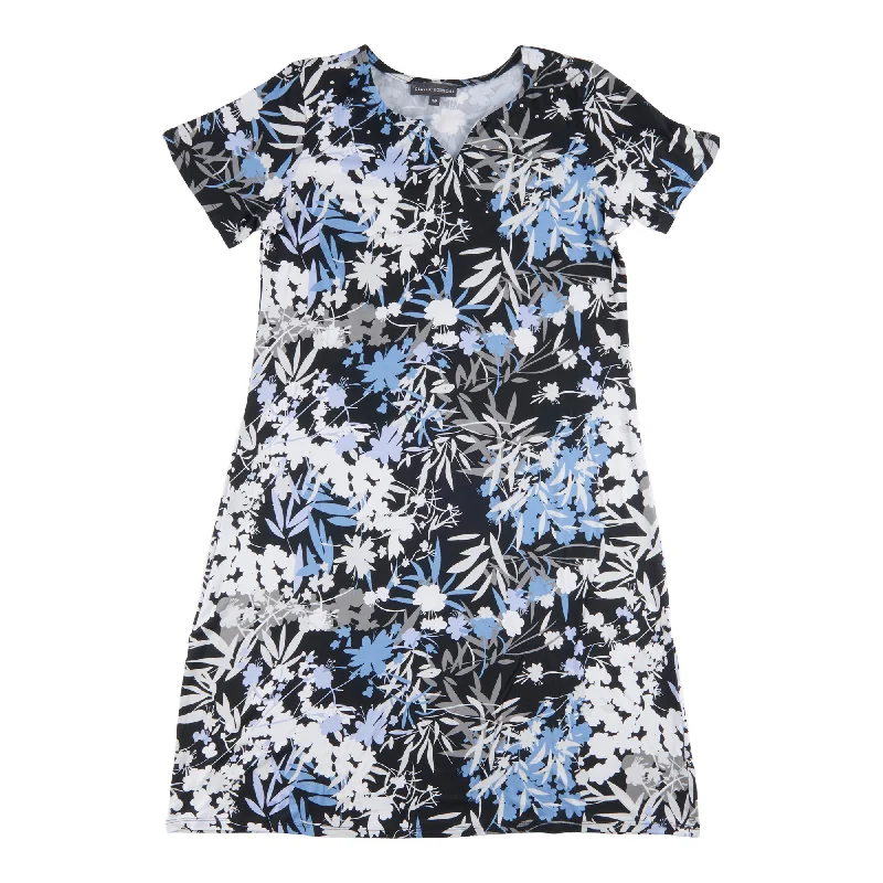 Maxi dresses with bow accents at the waist for a sweet appearanceClassic Editions Women's Short Sleeve Floral Dress