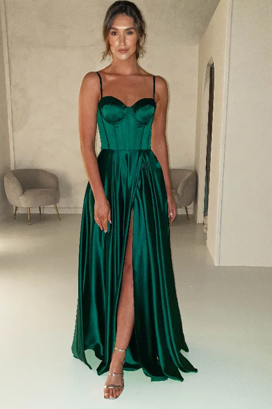 Sequined maxi dresses for formal evening galasGeorgia Soft Satin Maxi Gown | Emerald Green Sequined maxi dresses for formal evening galasGeorgia Soft Satin Maxi Gown | Emerald Green