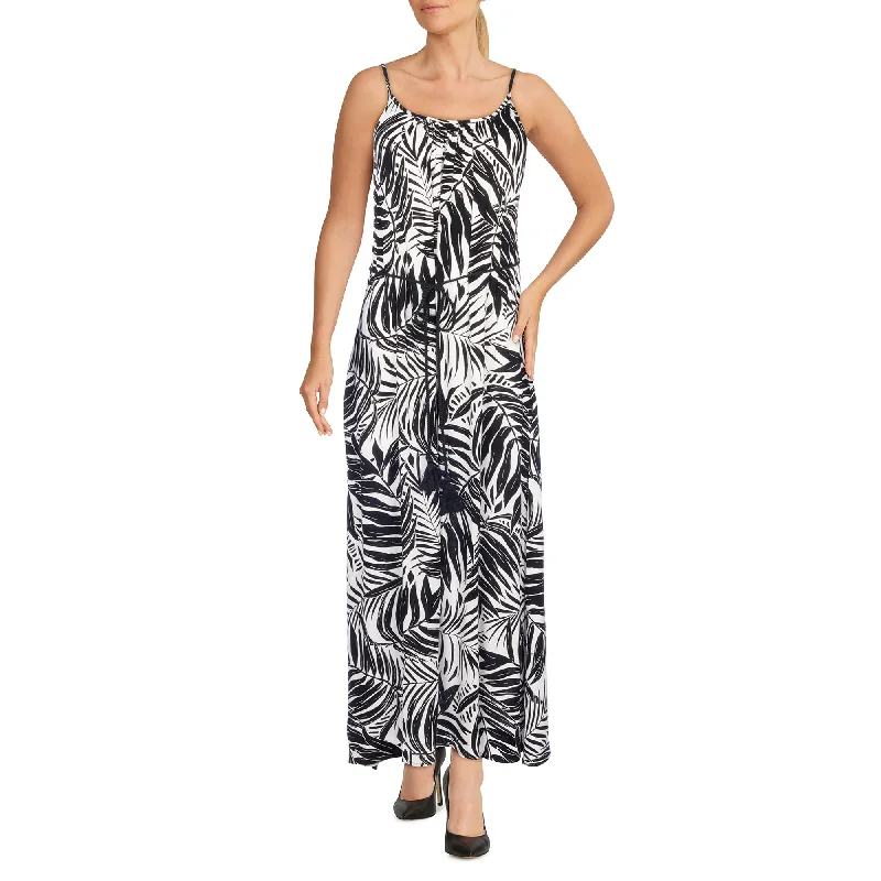 Maxi dresses with fringe trim for a bohemian vibelily morgan Women's Tropical Printed Crinkle Maxi Dress with Rope Belt Maxi dresses with fringe trim for a bohemian vibelily morgan Women's Tropical Printed Crinkle Maxi Dress with Rope Belt