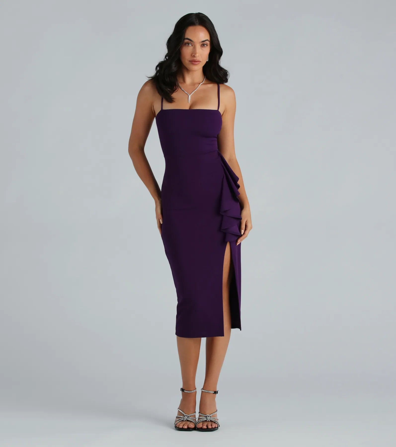 Midi dresses with pleated skirts for a timeless and elegant appealAttract Attention Crepe Ruffle Midi Dress Midi dresses with pleated skirts for a timeless and elegant appealAttract Attention Crepe Ruffle Midi Dress