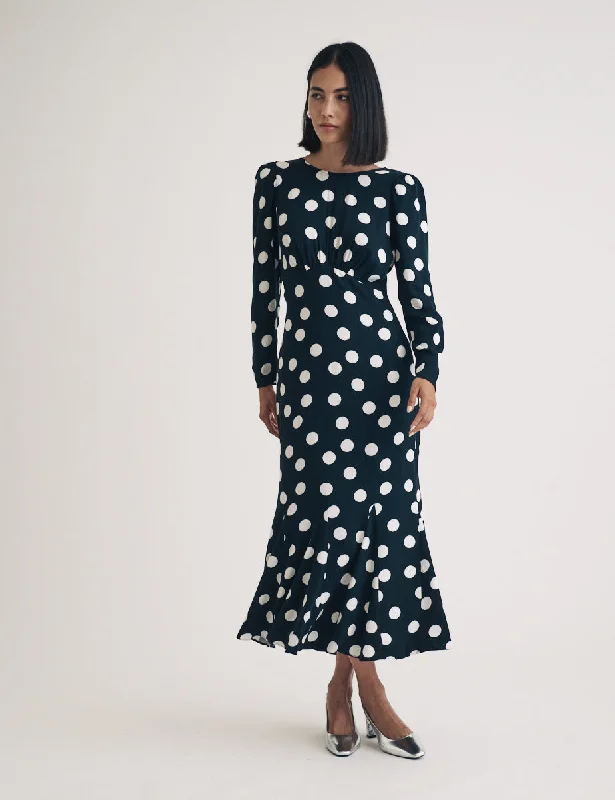 Midi dresses with polka dot prints for a playful summer outfitBlack Polka Dot Sally Midi Dress Midi dresses with polka dot prints for a playful summer outfitBlack Polka Dot Sally Midi Dress