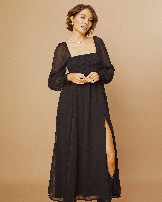 Midi dresses with ruched sleeves for a more fitted and stylish arm lookClassic Smocked Maxi Dress Midi dresses with ruched sleeves for a more fitted and stylish arm lookClassic Smocked Maxi Dress