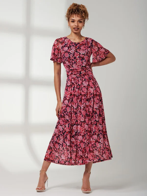 A - line midi dresses with floral prints for spring brunchesGiana Floral Midi Dress, Navy Floral A - line midi dresses with floral prints for spring brunchesGiana Floral Midi Dress, Navy Floral