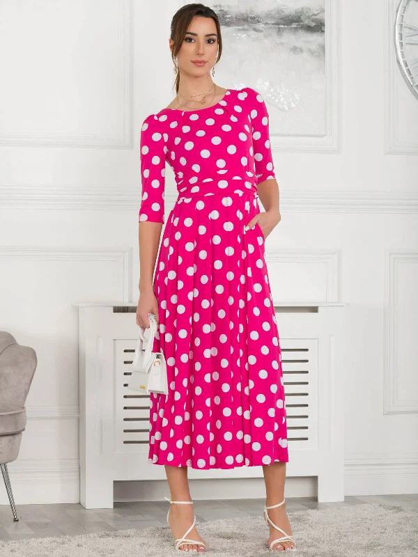 Midi dresses with puff sleeves for a vintage - inspired lookJolie Moi Deasia Polka Dot Print Maxi Dress, Pink Polka Midi dresses with puff sleeves for a vintage - inspired lookJolie Moi Deasia Polka Dot Print Maxi Dress, Pink Polka