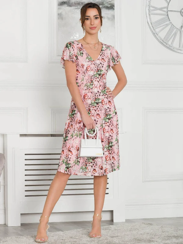 Midi dresses with keyhole backs for a flirty and unexpected detailJolie Moi Grace Mesh Midi Dress, Pink Floral Midi dresses with keyhole backs for a flirty and unexpected detailJolie Moi Grace Mesh Midi Dress, Pink Floral