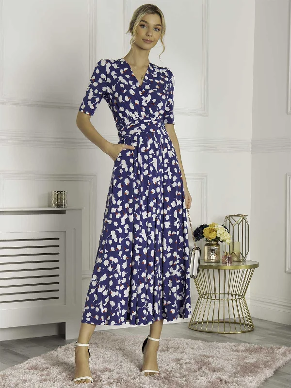 Midi dresses with wrap - around skirts for a customizable fitJolie Moi Kiera Wrap Front Maxi Dress, Royal Multi Midi dresses with wrap - around skirts for a customizable fitJolie Moi Kiera Wrap Front Maxi Dress, Royal Multi