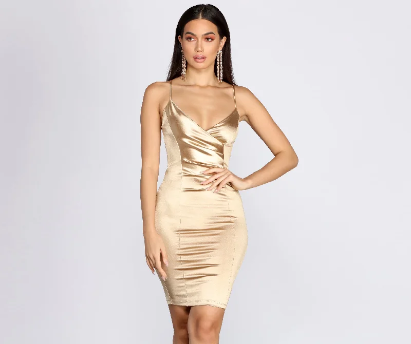 Spotlight Stealin' Satin Mini Dress