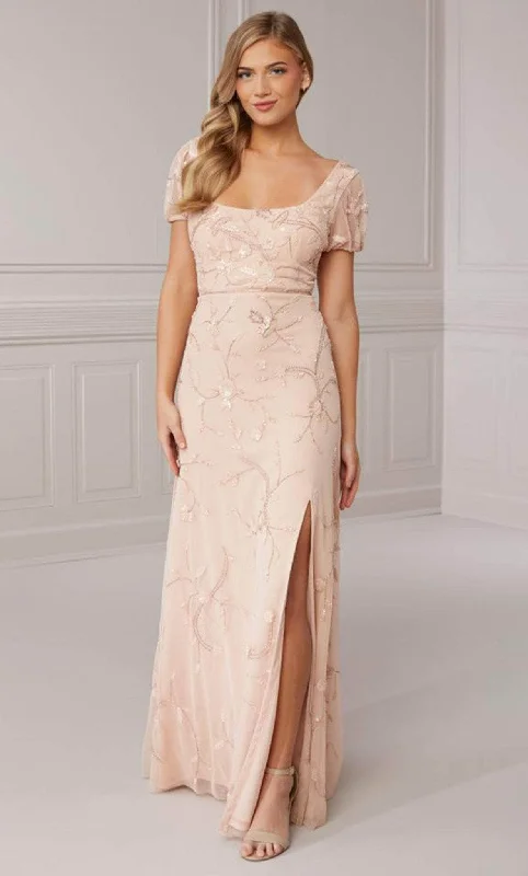 Geometric - printed wedding guest dresses for a modern weddingAdrianna Papell Platinum 40423 - Square Neck Dress with Slit Geometric - printed wedding guest dresses for a modern weddingAdrianna Papell Platinum 40423 - Square Neck Dress with Slit