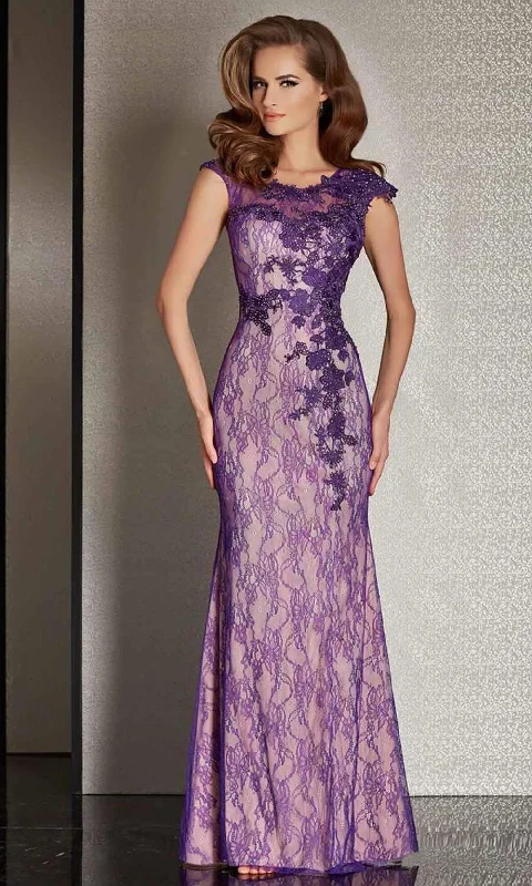 Geometric - printed wedding guest dresses for a modern weddingClarisse - M6236 Sheer Lace Applique Evening Gown
