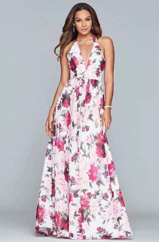 Wedding guest dresses with patchwork designs for a unique lookFaviana - S10278 Floral Halter A-Line Evening Gown Wedding guest dresses with patchwork designs for a unique lookFaviana - S10278 Floral Halter A-Line Evening Gown
