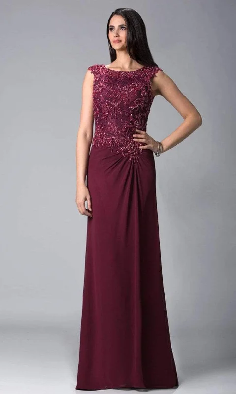 Sleeveless wedding guest dresses with ruffled hemsFeriani Couture - 18402 Embellished Cap Sleeve Column Gown Sleeveless wedding guest dresses with ruffled hemsFeriani Couture - 18402 Embellished Cap Sleeve Column Gown