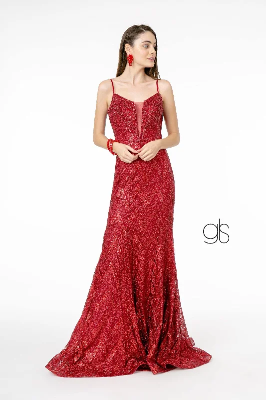 Cotton wedding guest dresses with smocked details for a casual weddingGlitter Sequin Mermaid Long Prom Dress