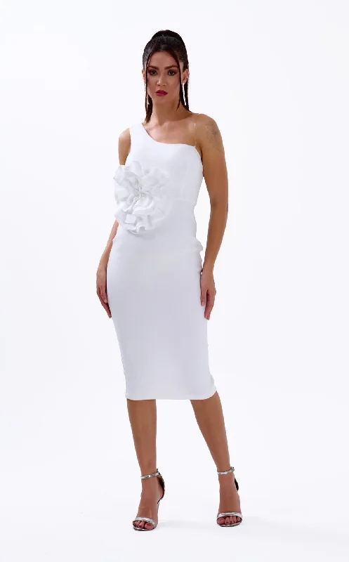 Mini cocktail dresses with a cold - shoulder ruffled sleeveGygess G2415173 Dress