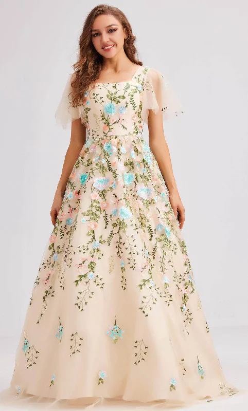 Sheath - style wedding guest dresses with lace overlaysJ'Adore Dresses J23016 - Floral Embroidered Evening Dress Sheath - style wedding guest dresses with lace overlaysJ'Adore Dresses J23016 - Floral Embroidered Evening Dress