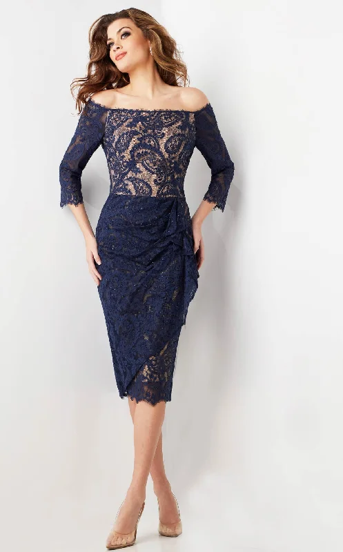 Ruffled cocktail dresses with a knee - length hem for a feminine appealJovani 23814 Dress