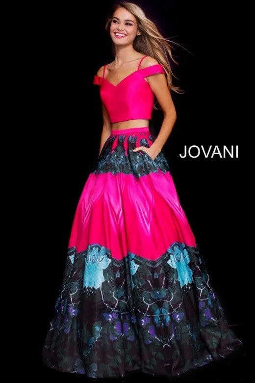 Bodycon dress with a belted waist for a defined figureJovani 60568 Two Piece Long Print Prom Ball Gown Bodycon dress with a belted waist for a defined figureJovani 60568 Two Piece Long Print Prom Ball Gown