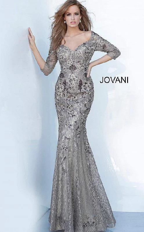 Mini wedding guest dresses with glittery accents for a trendy lookJovani 02766 Evening Long Formal Dress