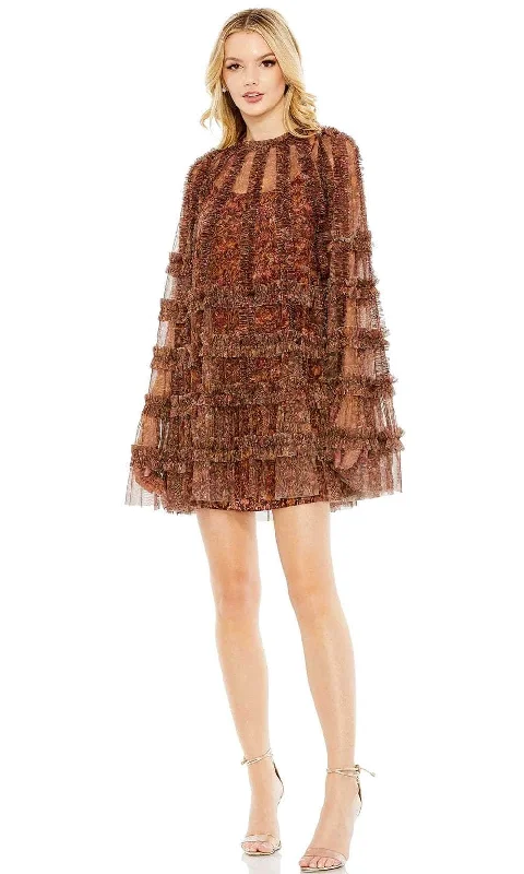 Cocktail dresses with a velvet - trimmed collar and a short skirtMac Duggal 8007 - Ruffled Cocktail Dress Cocktail dresses with a velvet - trimmed collar and a short skirtMac Duggal 8007 - Ruffled Cocktail Dress