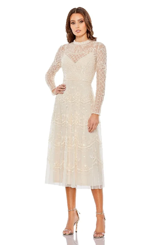 Ribbed - texture cocktail dresses with a cap - sleeve designMac Duggal 9142 Dress