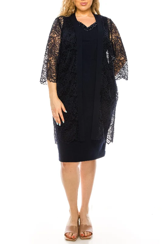 Satin - lined cocktail dresses with a lace outer layerMaya Brooke Short Long Sleeve Jacket Lace Dress 29258 Satin - lined cocktail dresses with a lace outer layerMaya Brooke Short Long Sleeve Jacket Lace Dress 29258