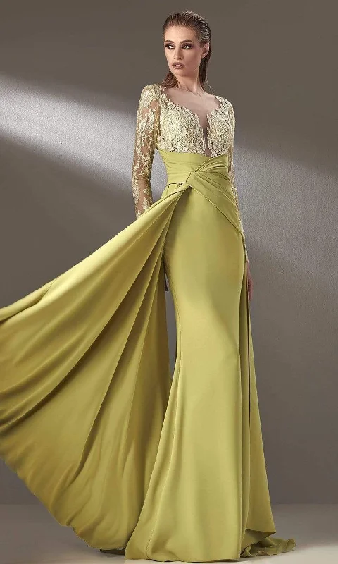 Wedding guest dresses with pom - pom trims for a playful lookMNM Couture - K3893 Long Sleeves Sheath Evening Dress Wedding guest dresses with pom - pom trims for a playful lookMNM Couture - K3893 Long Sleeves Sheath Evening Dress