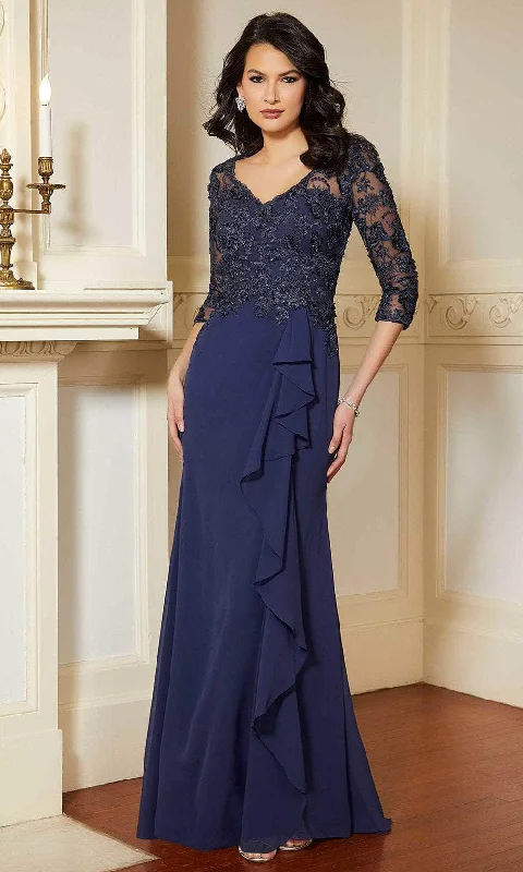 Ruffled - sleeve wedding guest dresses in light blue for a spring weddingMori Lee 72619 - Lace Ruffled Evening Gown Ruffled - sleeve wedding guest dresses in light blue for a spring weddingMori Lee 72619 - Lace Ruffled Evening Gown