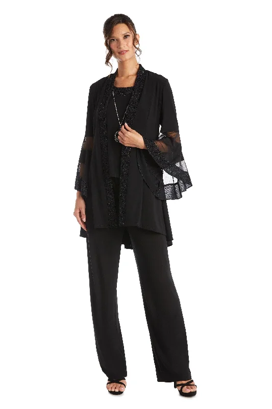 Wedding guest dresses with puff sleeves and knee - length hemsR&M Richards 7241P Formal Petite Duster Pant Suit Wedding guest dresses with puff sleeves and knee - length hemsR&M Richards 7241P Formal Petite Duster Pant Suit