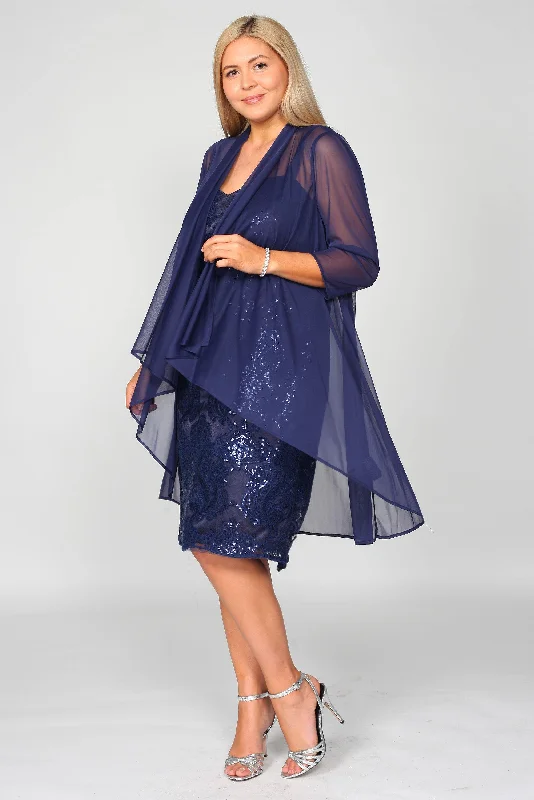Wedding guest dresses with ruched bodices and spaghetti strapsR&M Richards 3192 Short Mother Of Bride Dress Sale