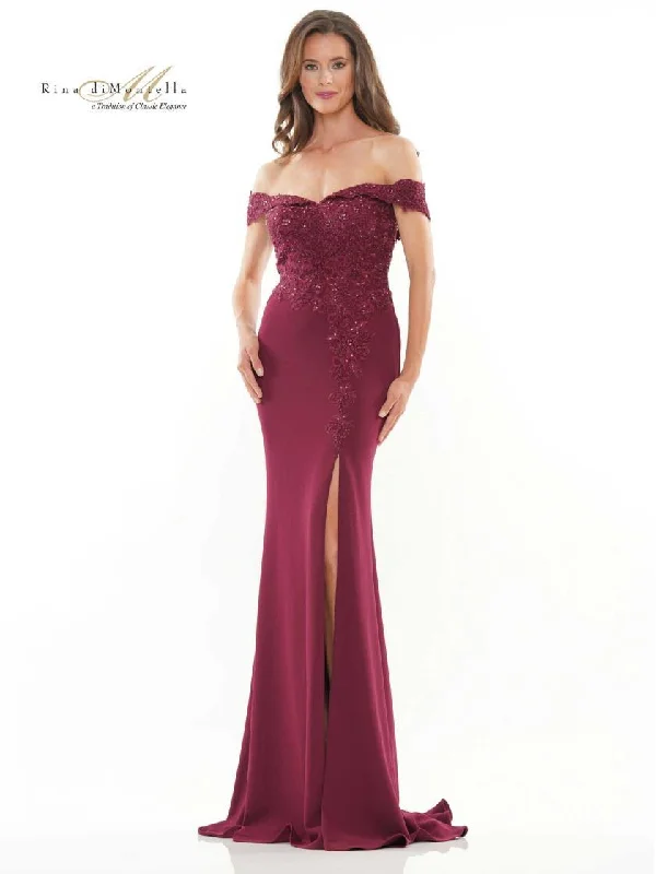 Bodycon dress made of cotton for a breathable optionRina di Montella Long Formal Off Shoulder Gown 2728 Bodycon dress made of cotton for a breathable optionRina di Montella Long Formal Off Shoulder Gown 2728
