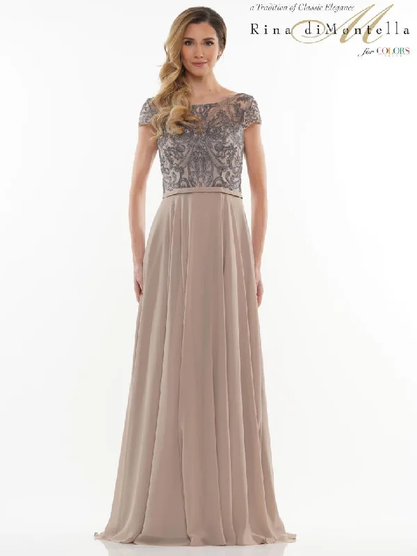 Bodycon dress for a cocktail partyRina di Montella Short Sleeve Formal Long Gown 2719 Bodycon dress for a cocktail partyRina di Montella Short Sleeve Formal Long Gown 2719