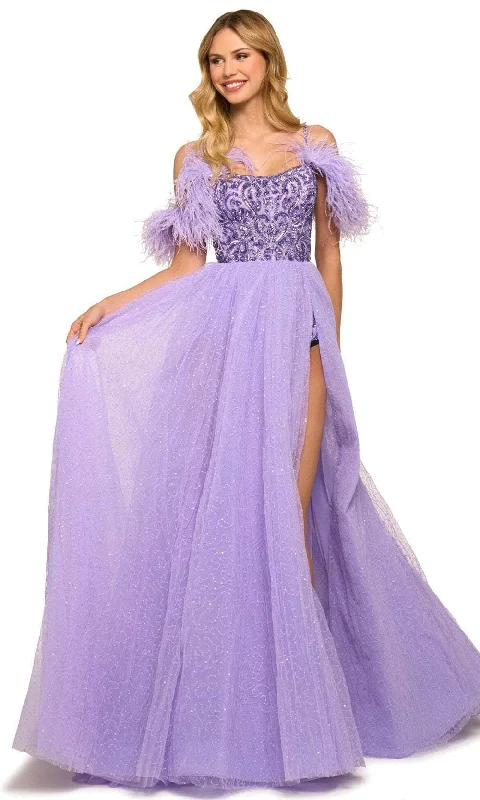 Strapless wedding guest dresses with rhinestone - studded bodicesSherri Hill 55441 - Scoop Low Back Sequined A-line Gown