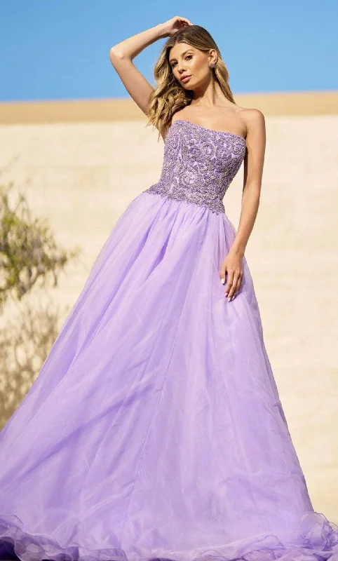Wedding guest dresses with belted waists and knee - length skirtsSherri Hill 55947 - Strapless A-line Organza Gown Wedding guest dresses with belted waists and knee - length skirtsSherri Hill 55947 - Strapless A-line Organza Gown