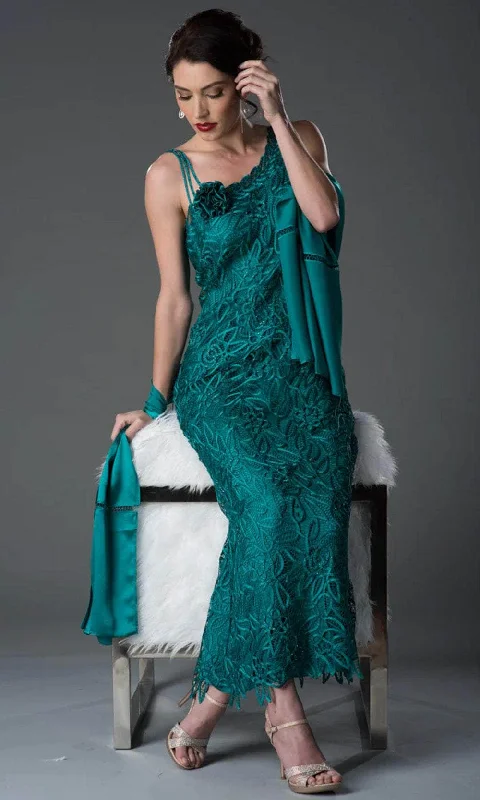 Cotton wedding guest dresses with smocked details for a casual weddingSoulmates C701 - Dress With Scarf