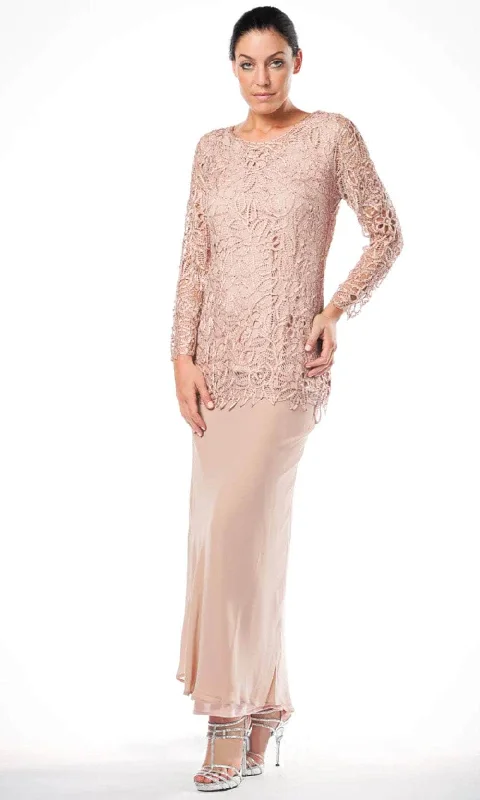Wedding guest dresses with cold - shoulder ruffled sleeves and knee - length hemsSoulmates C80704 - Crochet Beads Long Sleeve Tunic Skirt Mother Of Bride Dress Wedding guest dresses with cold - shoulder ruffled sleeves and knee - length hemsSoulmates C80704 - Crochet Beads Long Sleeve Tunic Skirt Mother Of Bride Dress