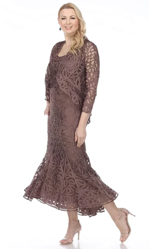 Wedding guest dresses with belted waists and knee - length skirtsSoulmates D9120 - High-Low Dress And Jacket Set Wedding guest dresses with belted waists and knee - length skirtsSoulmates D9120 - High-Low Dress And Jacket Set