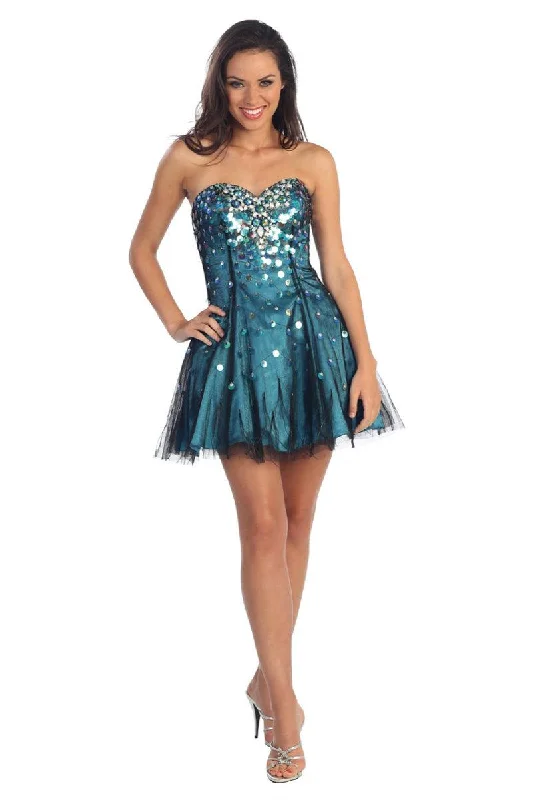 Bodycon dress made of jersey for a casual look​Strapless Sequined Short Prom Dress